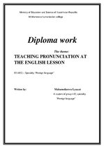 Research Papers 'Teaching Pronunciation at the English Lesson', 1.