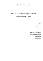 Research Papers 'Differences between British and American English', 1.