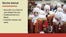 Presentations 'The Most Famous Belgian Festivals', 11.