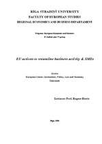 Summaries, Notes 'European Union Actions to Sreamline Business Activity. Small and Medium-Sized En', 1.