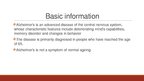 Presentations 'Alzheimer Disease', 2.