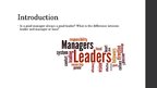 Presentations 'Difference between Leader and Manager', 2.