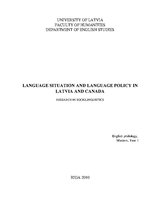Research Papers 'Language Situation and Language Policy in Latvia and Canada', 1.