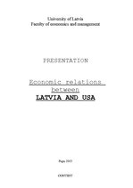 Summaries, Notes 'Economic Relations between Latvia and USA', 1.