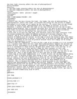 Essays 'How Does Light Intensity Affect the Rate of Photosynthesis?', 1.