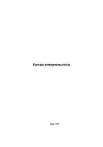 Research Papers 'Female Entrepreneurship', 1.