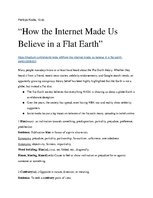Summaries, Notes 'How the Internet Made Us Believe in a Flat Earth', 1.