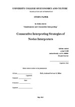 Research Papers 'Consecutive Interpreting Strategies of Novice Interpreters', 1.