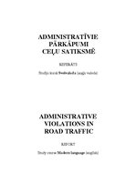 Research Papers 'Administrative Violations in Road Traffic', 1.