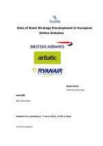 Term Papers 'Role of Band Strategy Development in European Airline Industry', 1.