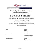 Term Papers 'Bachelor Thesis - How Should LMT Respond to Competition that Is Focusing on Prod', 1.