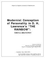 Essays 'Modernist Conception of Personality in Lawrence's "The Rainbow"', 1.