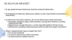 Presentations 'A Google Play Áruház használata', 2.