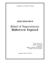 Research Papers 'Halloween - Belief of Superstitions', 1.