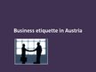 Presentations 'Business Etiquette in Austria', 1.