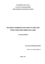 Research Papers 'Teaching Marketing English Vocabulary With Computers Through Games', 1.