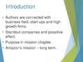 Presentations '"Mission - How The Best In Business Break Through", by Michael Hayman and Nick G', 3.