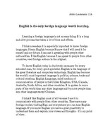 Essays 'English is the Only Foreign Language Worth Learning', 1.