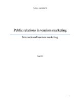 Research Papers 'Public Relations in Tourism Marketing', 1.