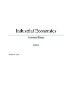 Essays 'Industrial Economics: Mergers', 1.